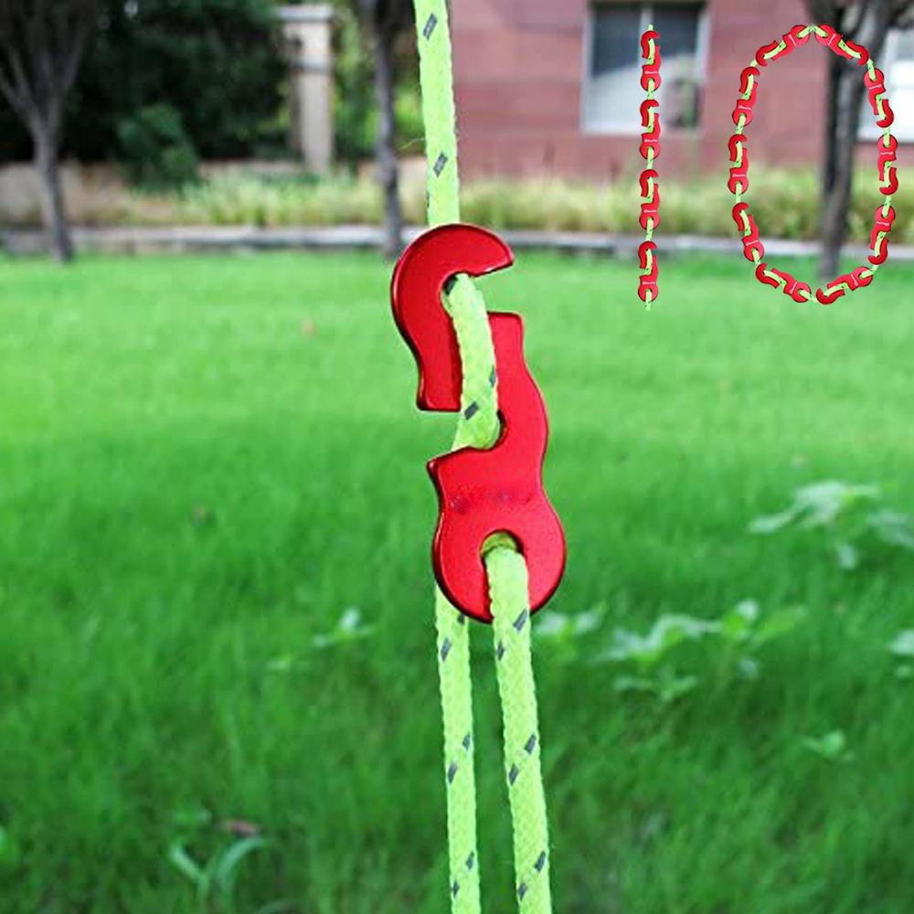 10pcs Ultralight Aluminum Guyline Cord Adjuster for Tent Camping Hiking Backpacking Outdoor Activity