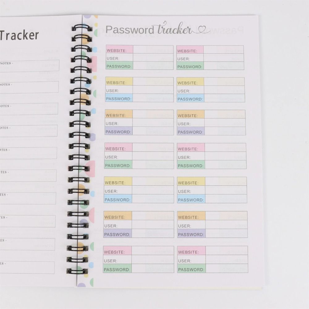 Gold Key Design Spiral Password Notebook To Do List Diary Notebook Fun Memo Notepad Home