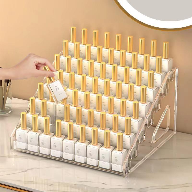 Nagelkunst Aufbewahrungsbox Mehrschichtige Transparente Nagellack Ausstellungsregal Haushalt Täglich Lippenstift Kosmetik Nagellack Kleber Regal