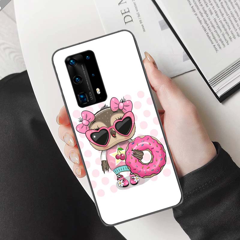 New Cute Owl Hearts Lover Christmas Phone Case For Huawei Mate 40 30 20 Pro 10 Pro Huawei P50 P40 P30 Lite P20 P10 Lite Cover