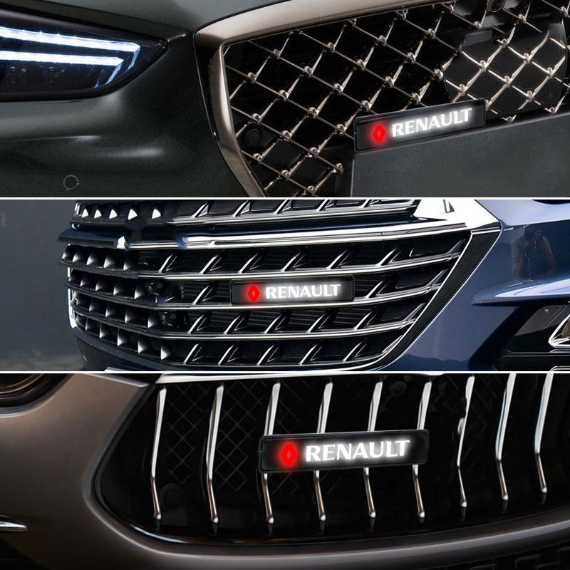 Automobile Decorative Lamp Front Cover LED Badg Decorative Badge for Renault DUSTER Megane 2 3 Clio 4 Captur Kadjar Fluence