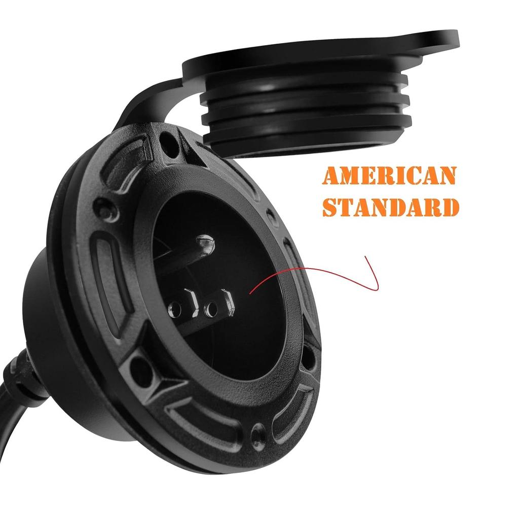 RV Shore Power Inlet Charger Plug 15 Amp AC Port Plug 125 Volt Power Inlet Socket And Waterproof RV Electrical Outlet Receptacle Box Integrated