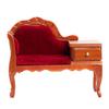 Sofá para Casa de Muñecas Amplia Aplicación Adorable Mueble de Madera para Casa de Muñecas Sofá con Cajón para Casa de Muñecas 1/12