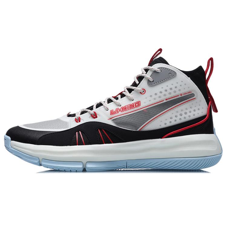 

new LiNing 9.57 Cushioning Wear Resistant Coverage Support Impact Resistant High Top Basketball Shoes Men s Black White Red 45