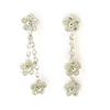 Les Trésors De Lily [N3044] - Boucles Argent 'Flora' blanc (rhodié) - 26x5 mm