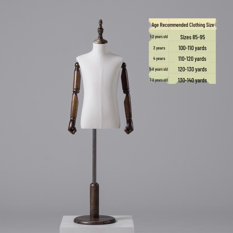 Child Mannequin Display Stand: Solid Wood & Fabric for Toddler Clothing