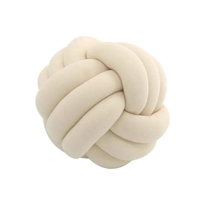 Round Knot Pillow Ball Aesthetic Ultra Soft Plush Sofa Pillows Living Room Decorative Creative Weave Throw Cushion Office Chair