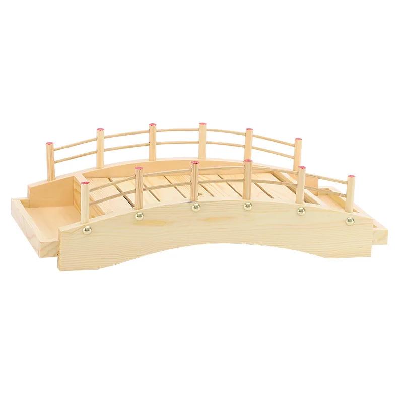 Sushi Boat for Japanese Sushi Arch Bridge Sashimi Dry Ice Seafood Bamboo and Wooden Catering Tray Special Plates