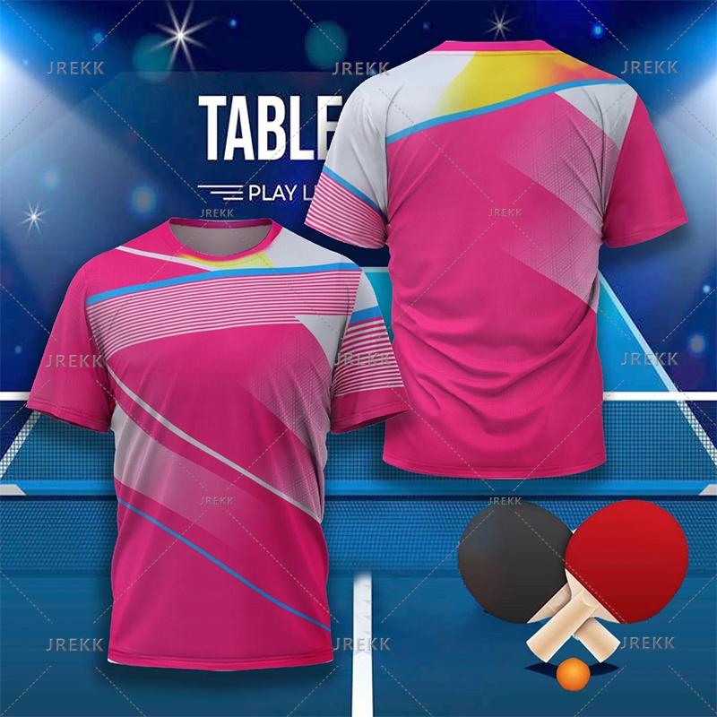 New Men Women Table Tennis Badminton Training Clothing Sportswear T-shirt Quick Dry Gym Tops O-Neck Short Sleeve Club Uniform