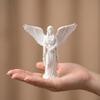 3D-gedruckte Schutzengel-Figur Weißgold Betende Religiöse Statue für Garten Fensterbank Dekoration Einweihungsgeschenk