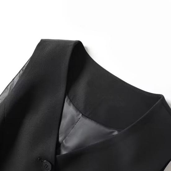 Women's Sleeveless Suit Vest Slim Fit Single Breasted Business Vest V Neck Dressy Waistcoat Open