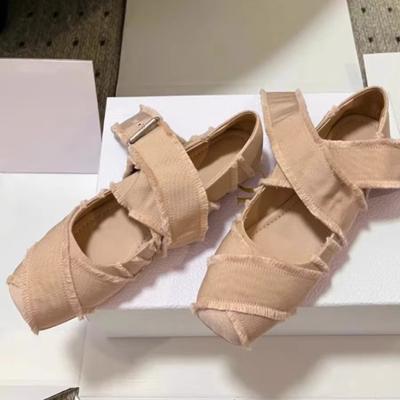 Primavera/autunno Ballerine basse tinta unita punta quadrata con scarpe da donna in saldo 2024 Nuove ballerine cinturino con fibbia basse novità