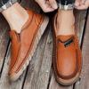Men's Fall Leather Slip-On Loafers - Large Size Casual Driving Shoes