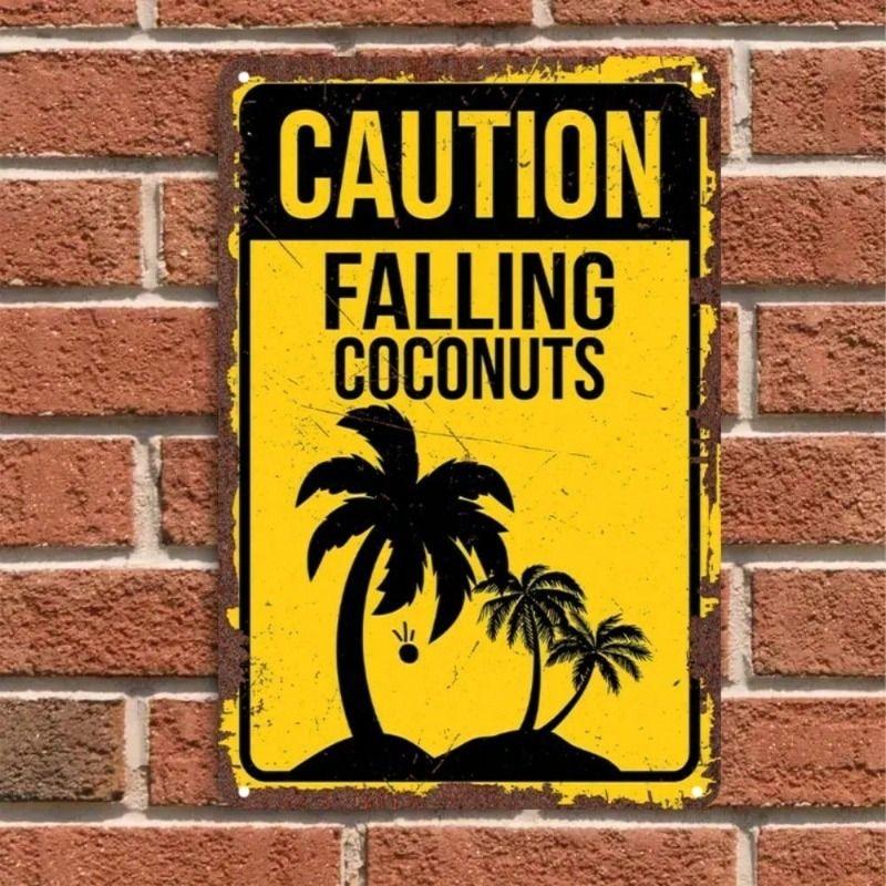 Retro Palm Tree Metal Sign Beach Decor Vintage Coconut Wall Art