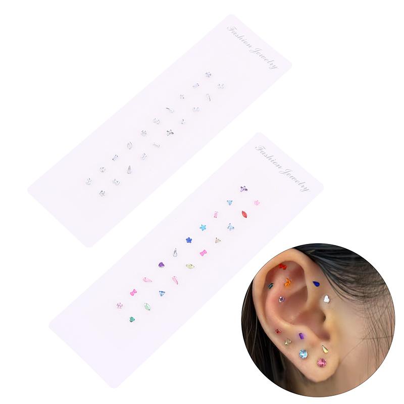 20 Pcs/Sheets Ear Seed Acupuncture Auricular Alien Colored Diamonds Disposable Ear Stickers Massage Therapy Needle Patch