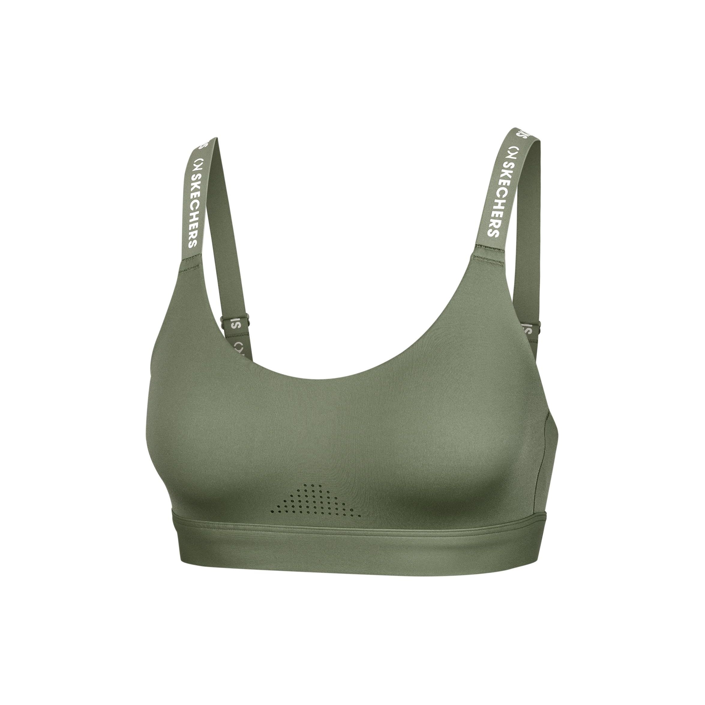 Skechers Yoga Letter Print Knitted Shockproof Outdoor Fitness Sports Underwear Women underwear Deep-Teal P420W029-00VY S