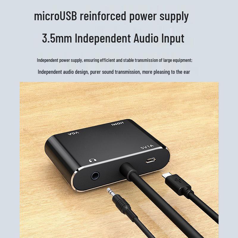 New Cross-Border 2-in-1 VGA To HDMI+VGA Display Converter Adapter Cable