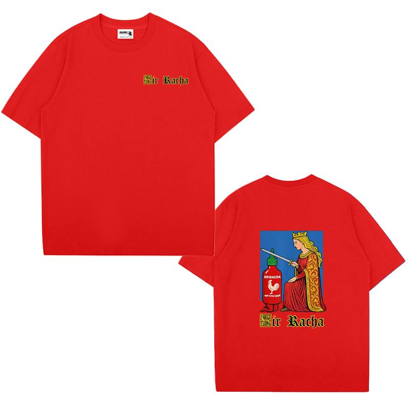 Funny Sir Racha Chili Sauce Graphics Short Sleeve Tshirts Men Women Fashion Vintage Oversized T Shirt Plus Size Tops Unisex