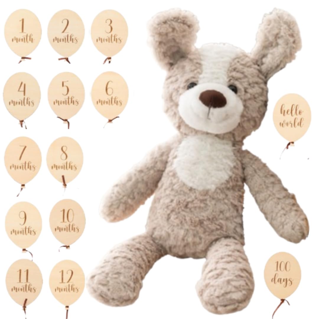 

MIHI Плюшевая Деревянная Ежемесячная Карточка (Форма воздушного шара) Набор [Аутентичный, Соответствующий Закону о санитарии пищевых продуктов] Животное, Пушистый, Первая игрушка, Баннер с буквами, Ежемесячный