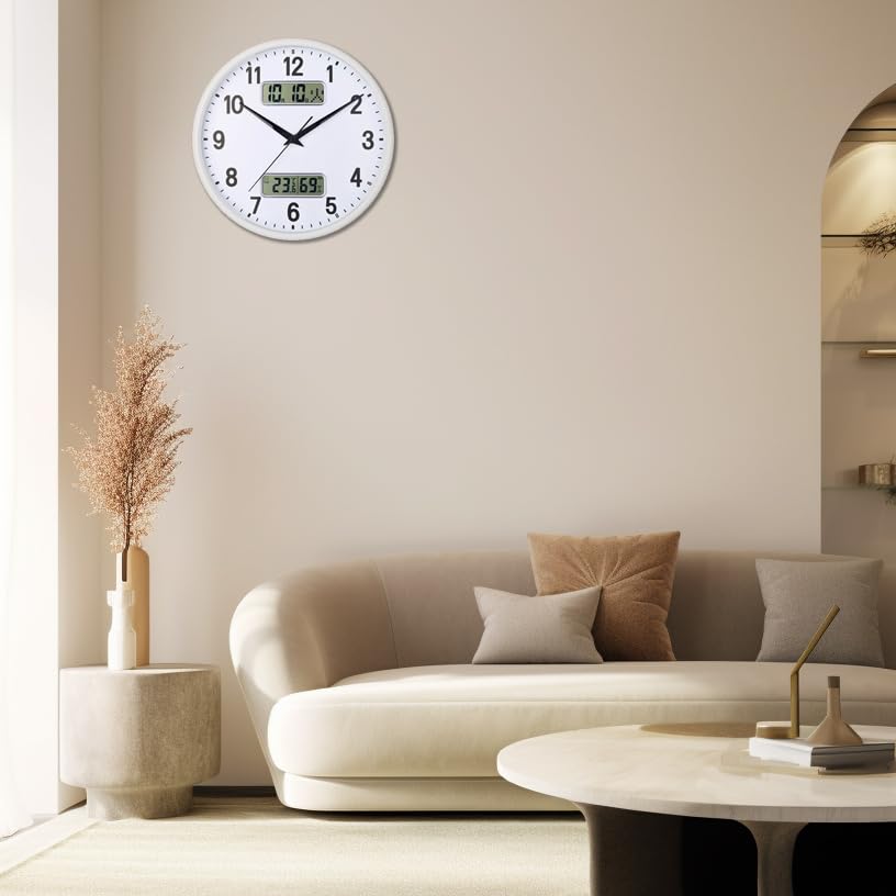 Analog Wall Clock Temp/Humidity Display