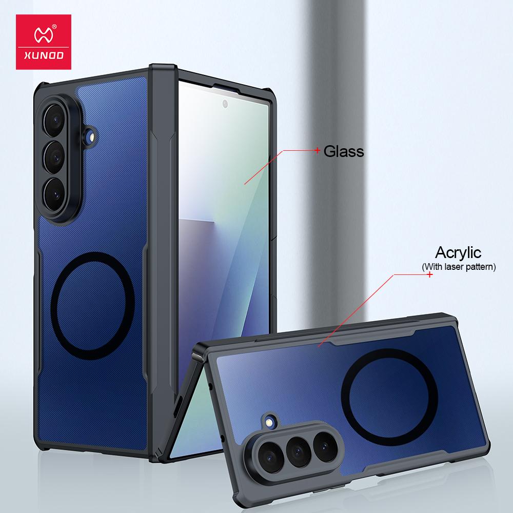 

Xundd for Samsung Galaxy Z Fold 7 Magnetic Holder Case Hinge Coverage Protection Built-in Screen Protector Just Case&Galaxy Z Fold7