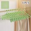 6pcs Clothes Hangers with Clips | Heavy Duty Plastic Closet Organizer Hooks for Laundry and Dorm Wardrobe | Durable Space-Saving