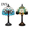 Soft Warm Light Fixture Tiffany Dragonfly Stained Glass Table Lamp, Vintage Blue Bedside Night Light, Style Ornament Decorative Atmosphere Lamp