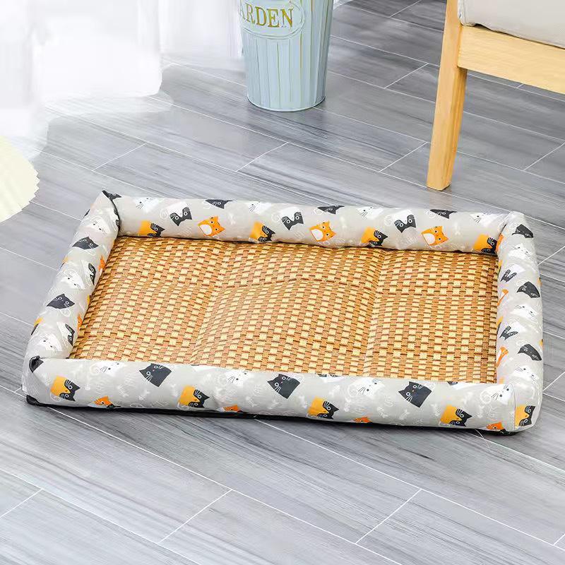 Summer Cool Pet Bed: Rattan Mat for Dogs and Cats
