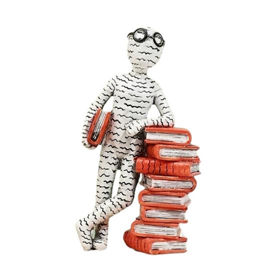 Abstract Reading Men Figurine Modern Sitting Lying Letter Man Statue Home Office Study Room Artistic Decoration Ornament
