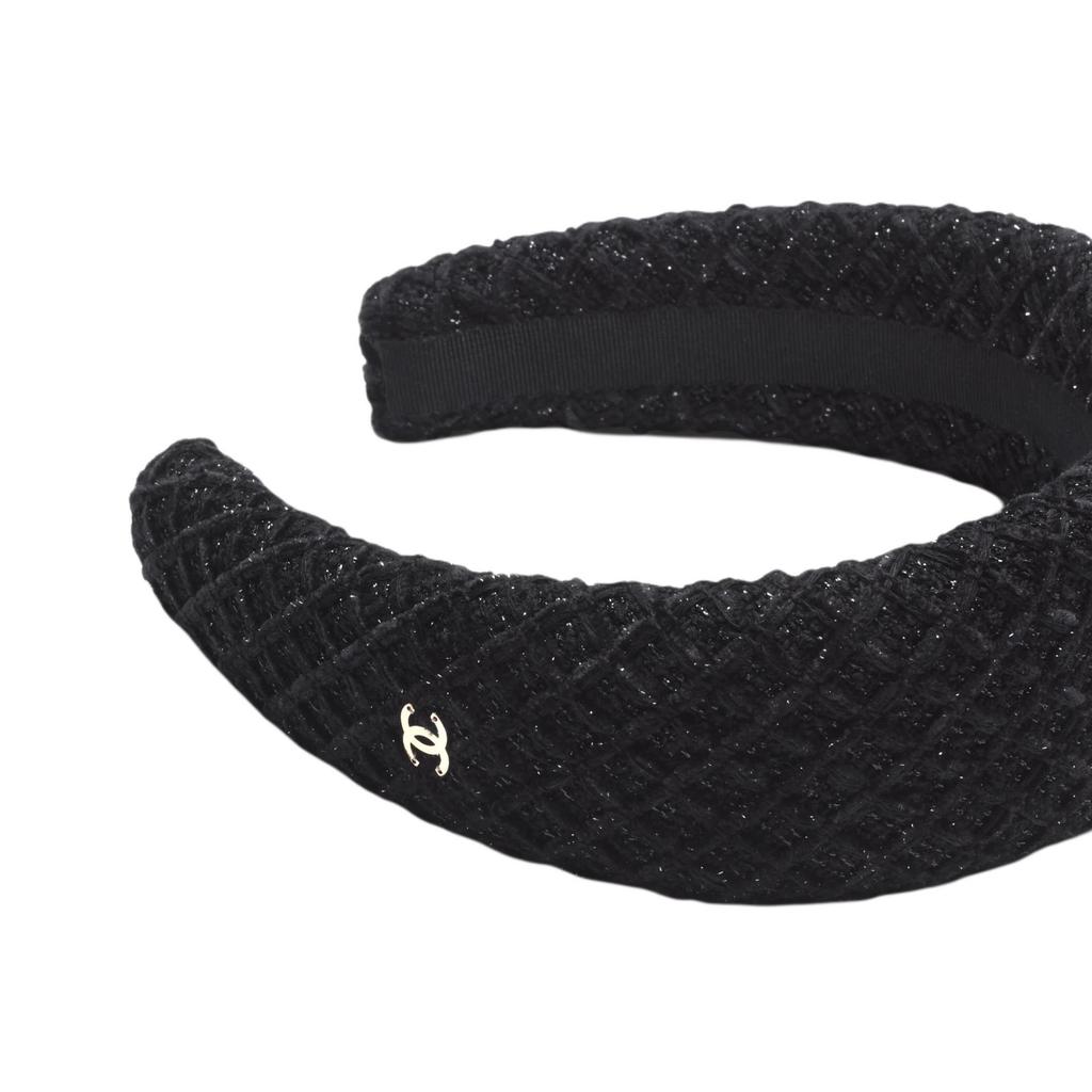 Chanel 25K Brand Logo Cotton Twill Soft Wool Headband Women accessories Black AB-25K-029