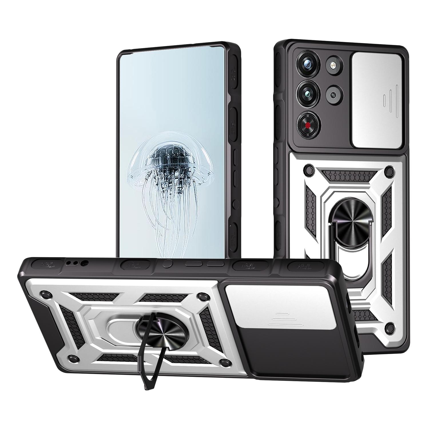 

For ZTE nubia RedMagic 10 Pro 5G Case with Slide Camera Lid PC + TPU Kickstand Phone Cover G