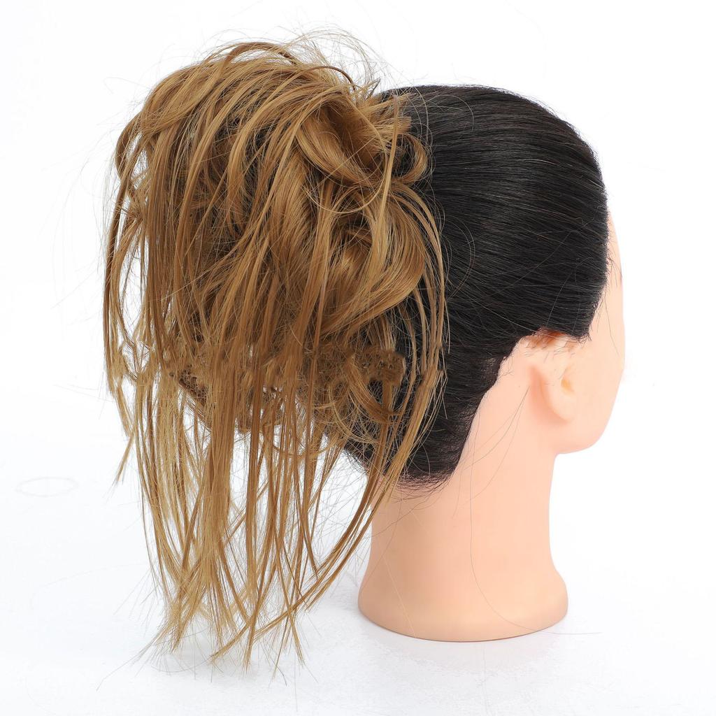 Syntetisk Chignon rotete Scrunchies Elastisk bånd hårbolle Rett oppsatt hårpynt Høy temperatur fiber Naturlig falskt hår