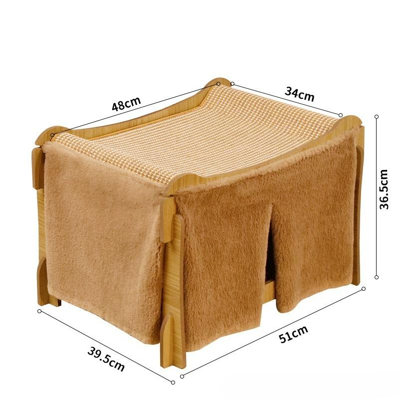

Double-Layer Cat Scratching Post Bed - Sisal Scratching Pad & Resting Perch, Space-Saving Indoor Cat Furniture for Multiple Cats золотой