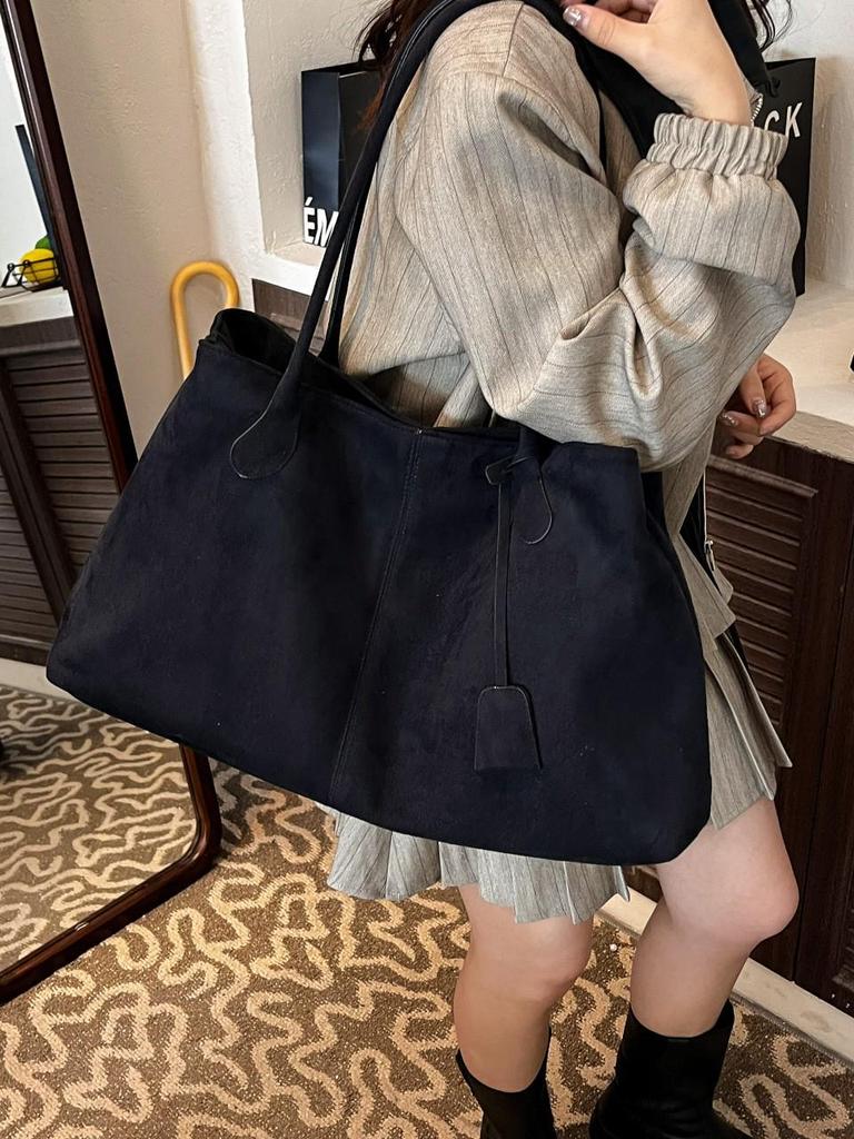 Myriad Velvet Large-Capacity Shoulder Bag - High-End Suede Vintage Tote