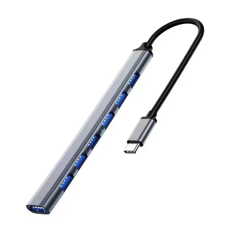 Aluminum Alloy 7-Port USB 3.0 Hub Expander & Docking Station