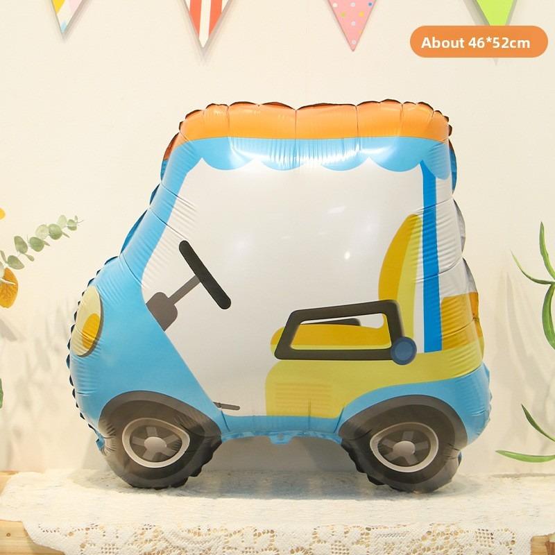 Cute Cartoon Car Aluminum Film Balloons, First Birthday Children's Birthday Party, Kindergarten Police Car, Fire Engine Scene Arrangement