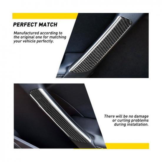 2X Carbon Fiber Door Handle Cover Fits 2013 14 15-2016 Hyundai Genesis Coupe EXV