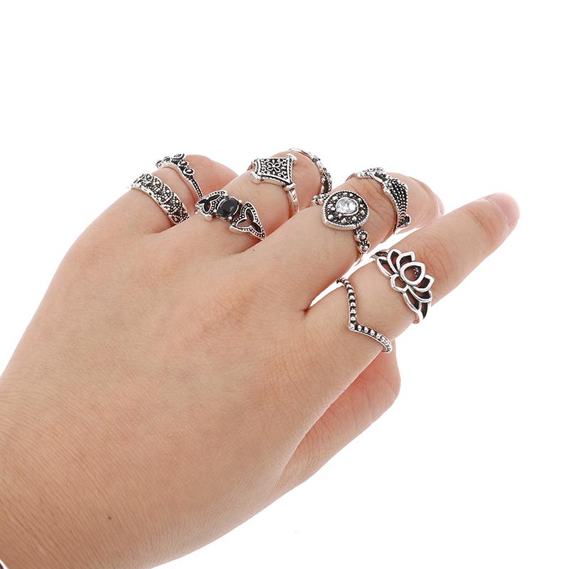 15 Stück/Set Vintage Ring Persönlichkeit Punk Gothic Herren Damen Ringe Schmuck Geschenk