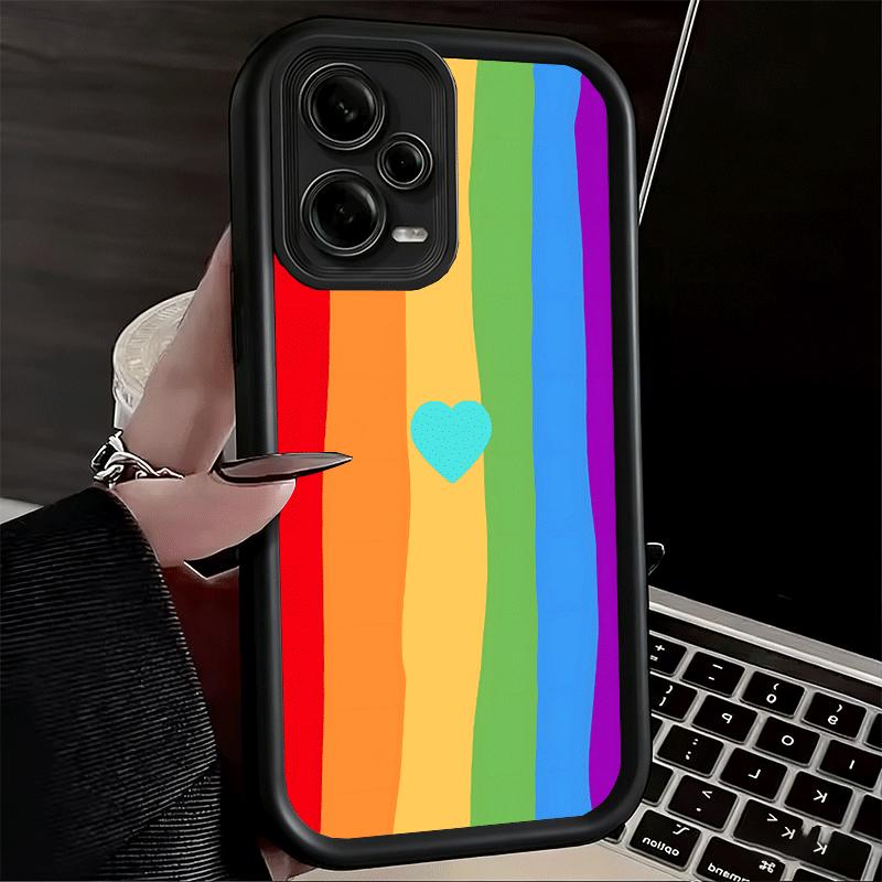 Rainbow Gradient Love Desgin Soft Phone Case for Xiaomi Poco X7 X6 X5 Pro X4 Gt X3 F7 Ultra M8 M7 Redmi 15C 15 14C 13 13C 12 12C