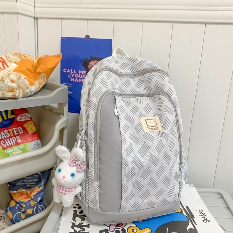 

Школьный рюкзак для девочек, студентов колледжа, новый рюкзак для старшеклассниц и учениц средней школы, сшитый, большой вместимости, простой рюкзак