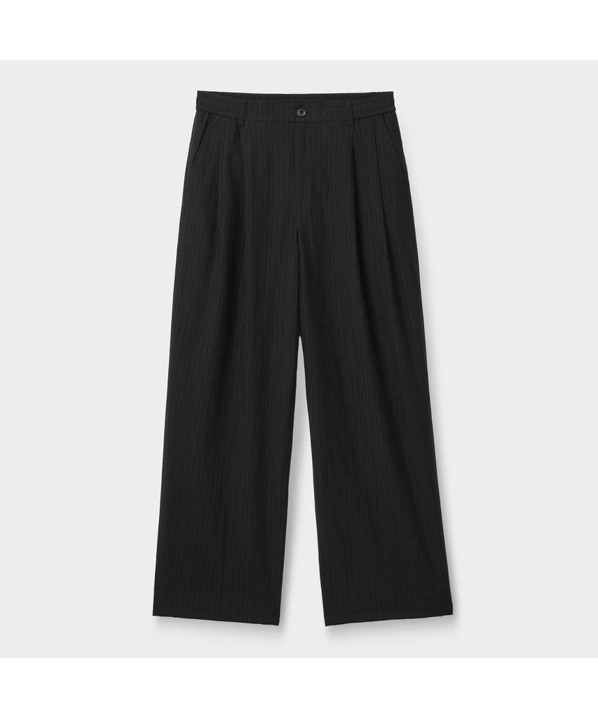 Keoseuuteommellou Black Loose Fit Tucked Pleats Pants Cwpam26432Bkx