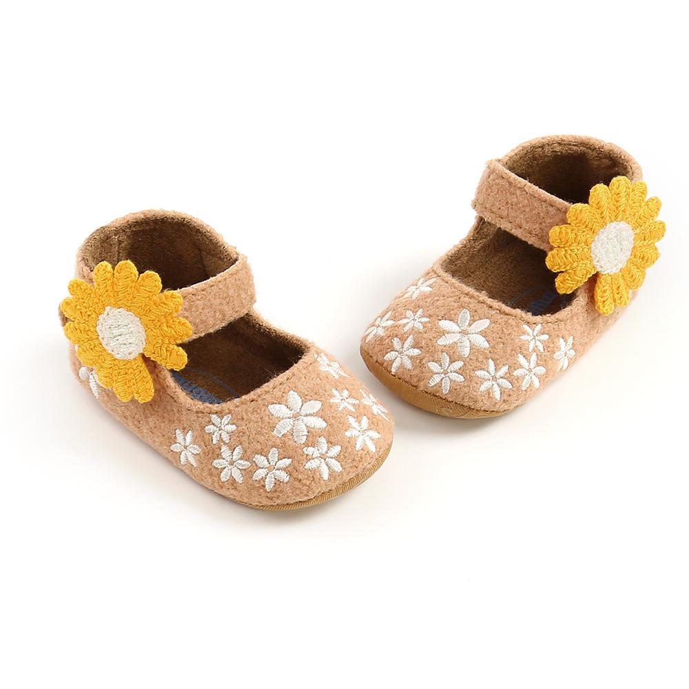 MYGGPP Frühling Herbst Sonnenblume Baby Prinzessin Schuhe Kleine Babyschuhe Babyschuhe Weichen Boden Kleinkind Schuhe