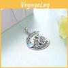 Creative Moon Dragon Hollow Pendant Necklace Fashion Jewelry With Moonstone For Women