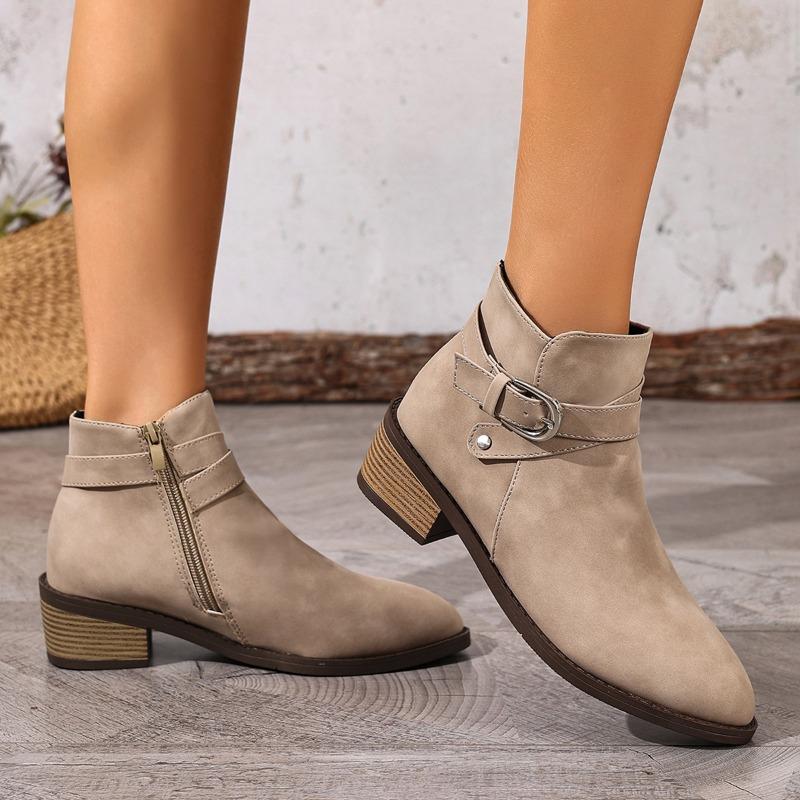 Women Ankle Boots Platform Lace Up Thick Heel Round Toe Short Boots Women Autumn Winter Fashion Back Zipper Botas Plus Size 43