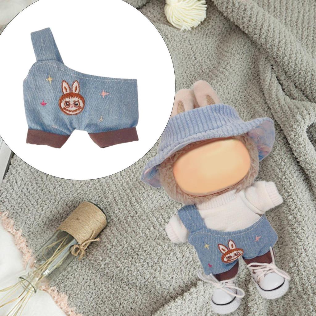 Plush Doll Clothes for 15cm 17cm Dress Up Soft Clothing Overalls
