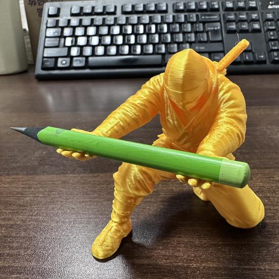3D Printed Ninja Pen Holder Desk Organizer for Office Classroom Creative Pencil Stand Ornaments Study Gifts for Kid