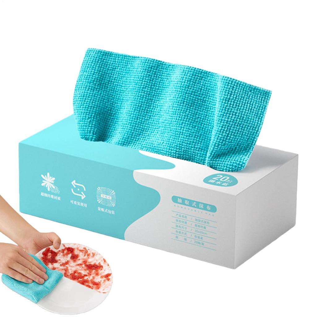 20Pcs Microfiber Pull Out Reusable Kitchen Towels Super Absorbent Cleaning Cloths for Kitchen Dishwashing Surface Cleaning Rags