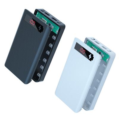 6-Schlitz-Batteriebehälter Abnehmbarer Powerbank-Halter für Gehäuse DIY für Schale 18650 Doppel-USB-Batteriehalter für Gehäuse
