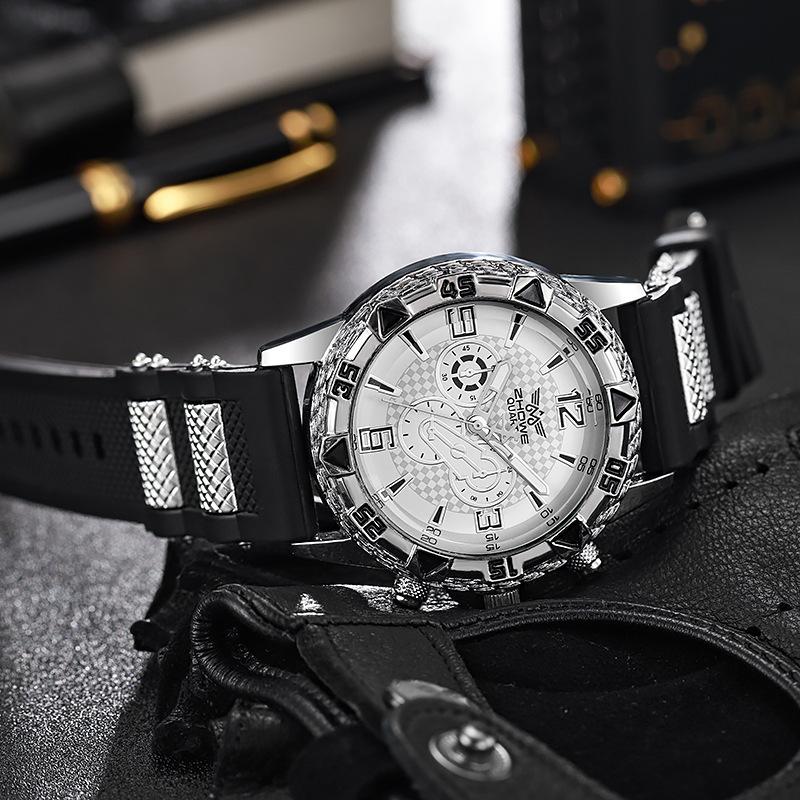 Business Blu-ray Men's Watch Men's Watch Large Dial Quartz Watch Watch Silicone Strap