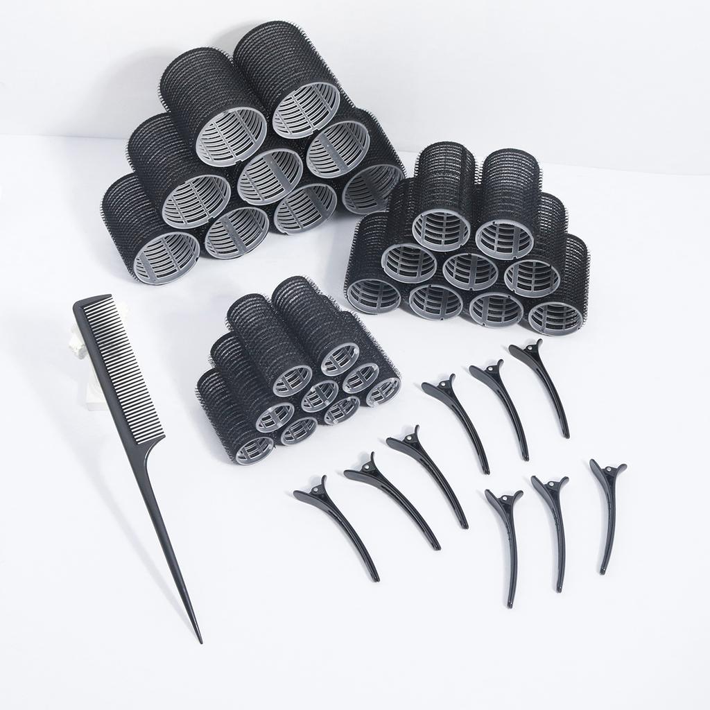 19pcs styling hair accessory kit, heatless curler, duckbill clip, pointed tail fine tooth comb, special for real hair wigs